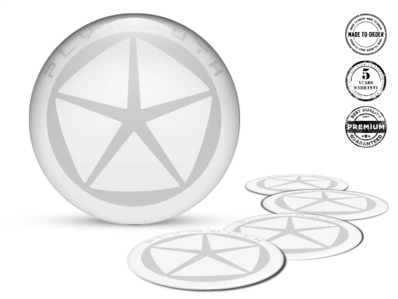 Plymouth Nabenaufkleber Ausgabe Individuelles Dome-Design